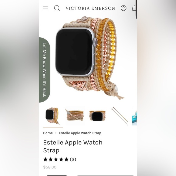 Beaded Apple Watch Band Victoria Emerson - Picture 1 of 3